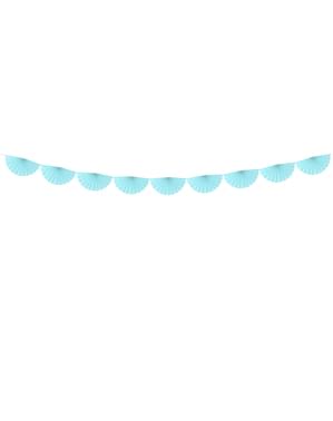 Ghirlandă de evantaie de hârtie decorative albastru celest