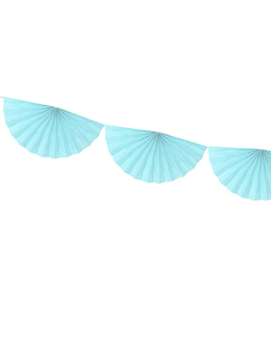 Dekorativ papirvifte girlander i himmelblå