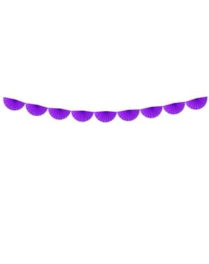 Girlang med hängande pappersdekorationer violett