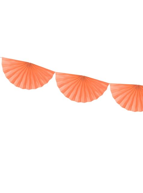 Festone con ventagli decorativi di carta color pesca