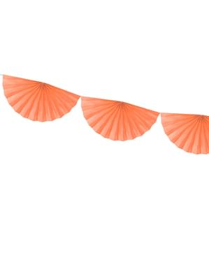 Guirlande d'éventails en papier pêche