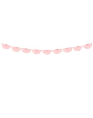 Festone con ventagli decorativi di carta rosa pallido