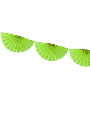 Guirlande d'éventails en papier vert clair