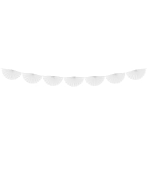 Guirlande grands éventails en papier blanc