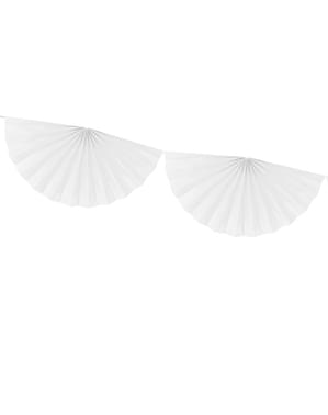 Guirlande grands éventails en papier blanc