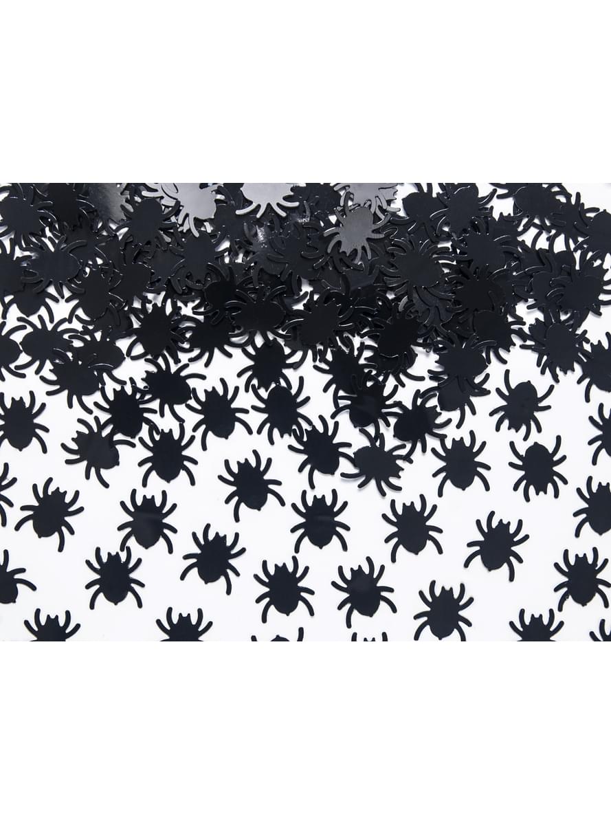 Confettis en forme d'araignée noire pour la table - Halloween