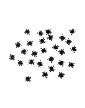 Confetes com forma de aranha negra para mesa - Halloween