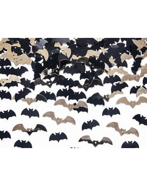 Confetes com forma de morcego preto e dourado para mesa - Halloween