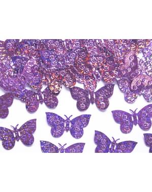 Holographic Butterfly Table Confetti, Ungu