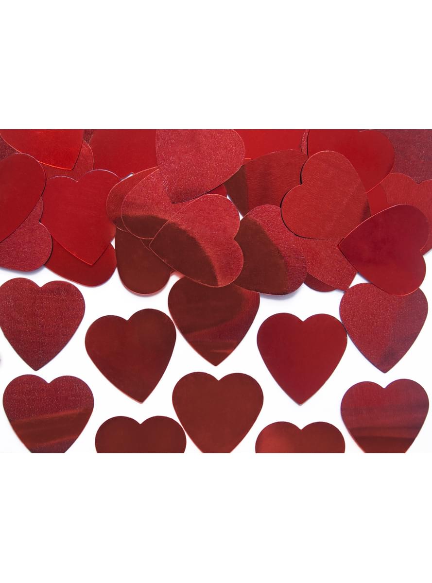 Red Heart Foil Table Confetti, 25 mm - Valentine's Day