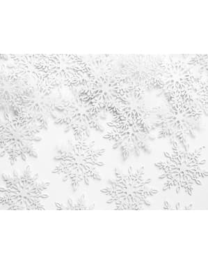 Kar tanesi kağıt masa konfeti, beyaz - Noel
