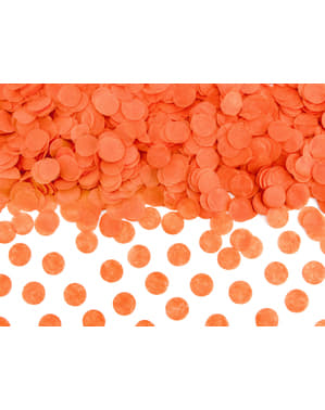 Confettis rond orange en papier pour la table