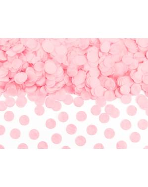 Ympyränmuotoinen paperinen pöytäkonfeti, pastellinpinkki