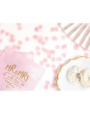 Papperskonfetti rund rosa pastel till bordsdukning