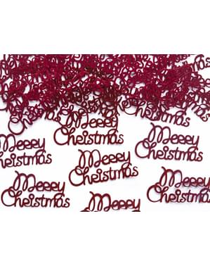 "Merry Christmas" Confetti Table Table, Merah - Natal