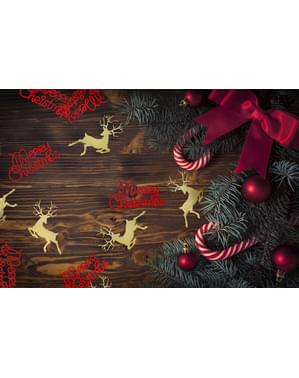 "Merry Christmas" Confetti Table Table, Merah - Natal