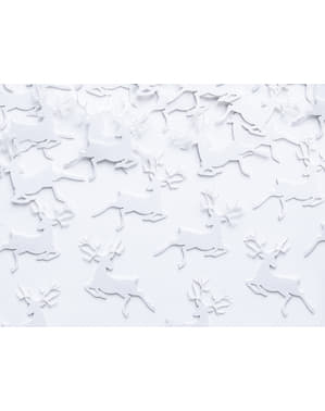Reindeer Paper Table Confetti, White - Natal