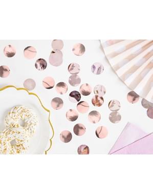 Cirkel tafel confetti, rose goud - Nieuwjaar & Carnaval