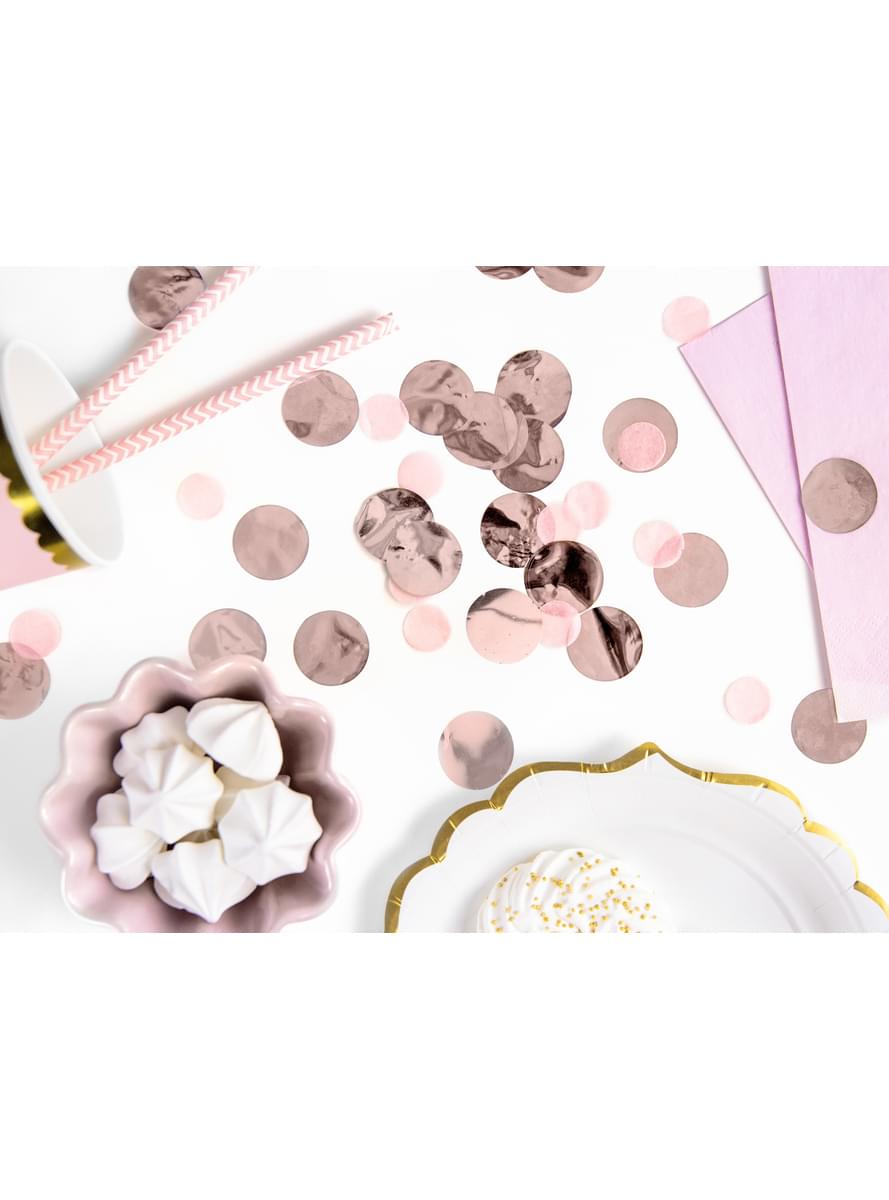 Coriandoli tondi oro e rosa per tavolo - Capodanno e Carnevale