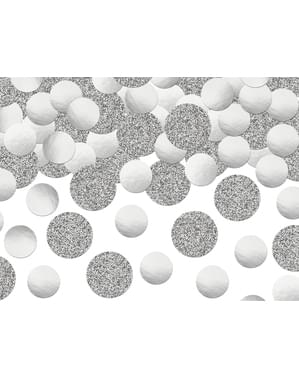 Confetes redondos variados cinzento metálico e purpurina para mesa - Elegant Bliss Collection