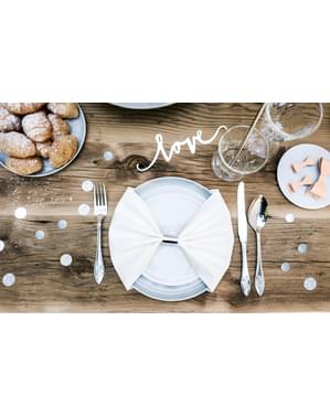 Confetes redondos variados cinzento metálico e purpurina para mesa - Elegant Bliss Collection