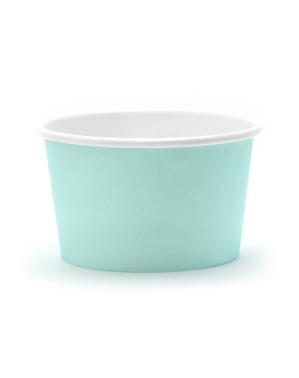6 copos azul turquesa para gelado de papel - Aloha Collection