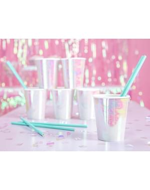 6 gobelets rose  iridescent en carton - Iridescent