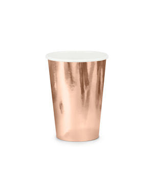 6 Rose Gold Paper Cups