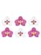 Set of 6 Paper Orchid Decorations, Purple & White - Aloha Collection