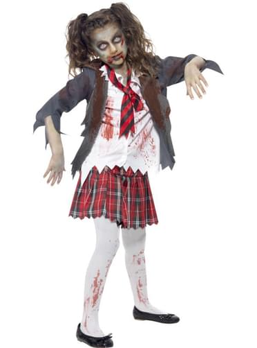 Fato de estudante zombie para menina