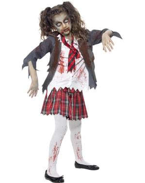 Zombie school girl costume for kids