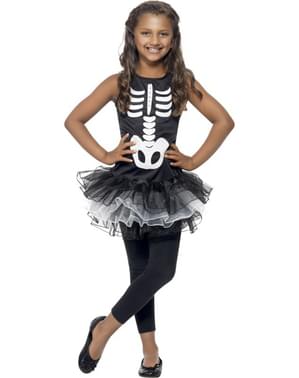 Déguisement squelette tutu pour fille