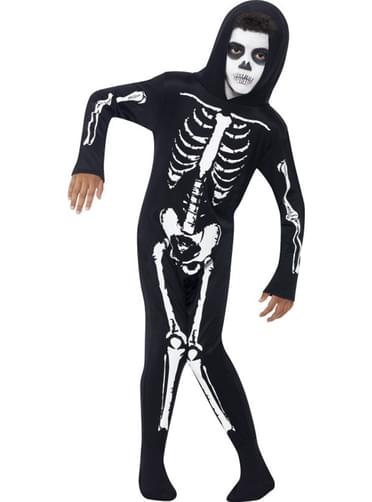 Black skeleton costume for a child