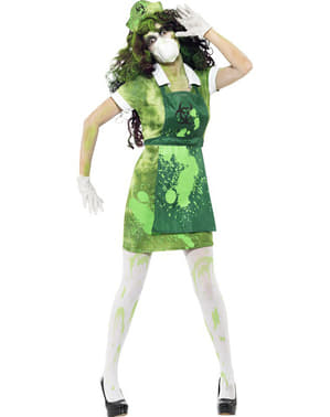 Bir kadın için biyolojik kirlenme kostümü
