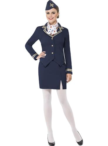 puzzel zuurgraad Voorstel Blauw stewardess kostuum voor vrouwen. De coolste | Funidelia