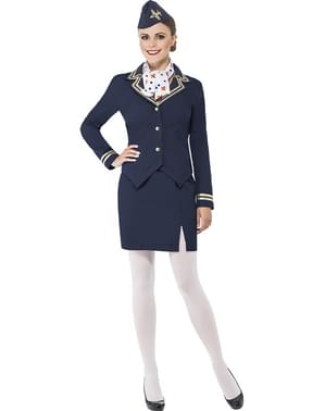 Blue Air Hostess Costume for Women