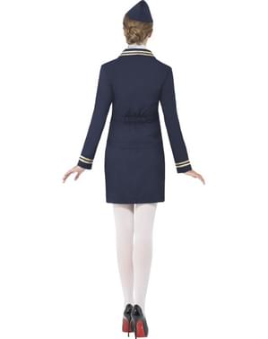 Blauw stewardess kostuum voor vrouwen