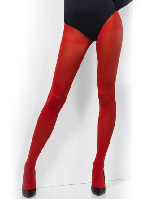Opaque red tights