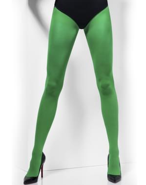 Opaque green tights