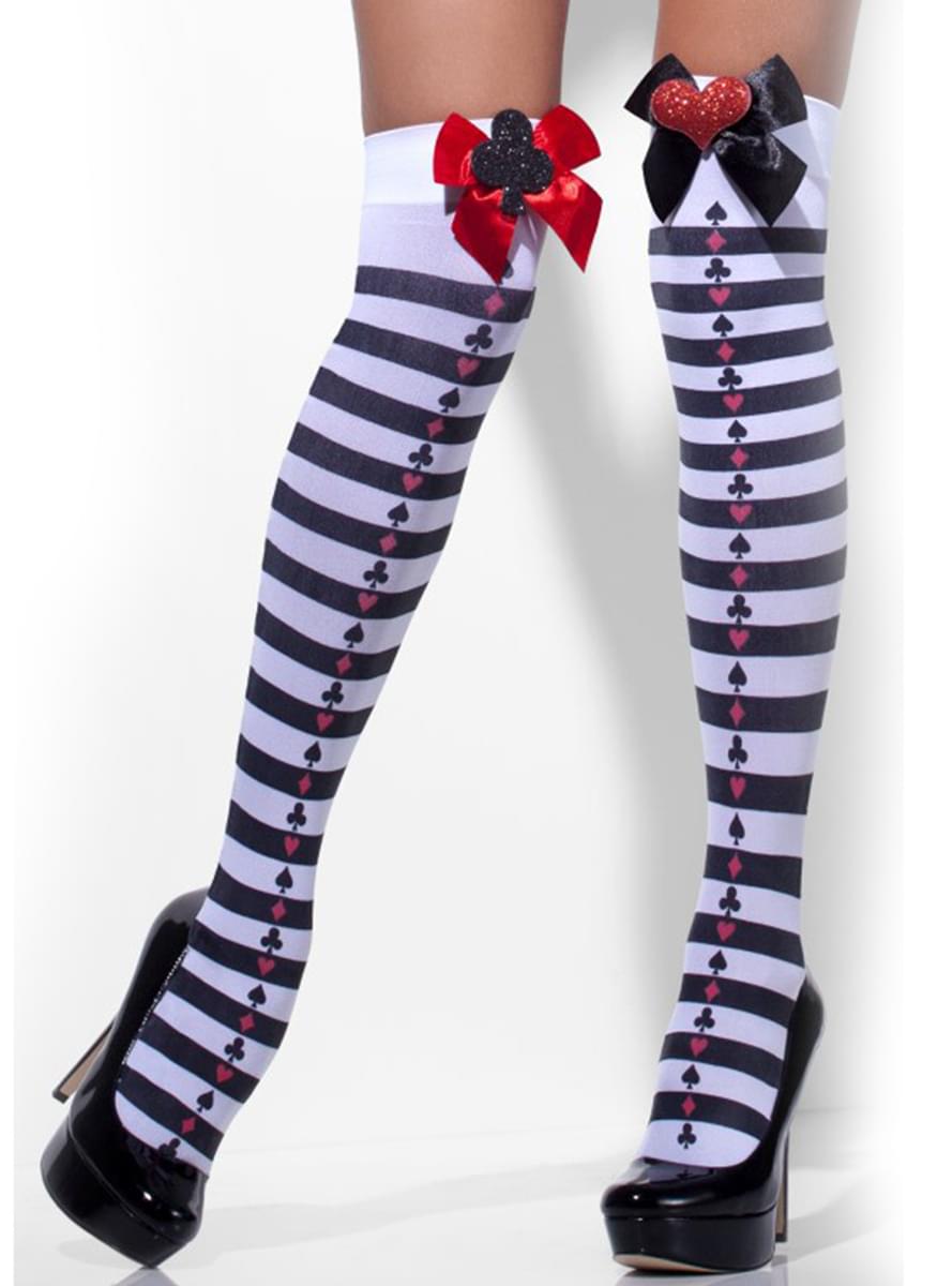 Calze arlecchino a righe bianche e nere