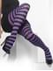 Collants noir et violet rayés