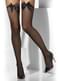 Svarte Netting Hold Up Tights med Buer