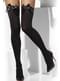 Svart hold up tights med sexy buer