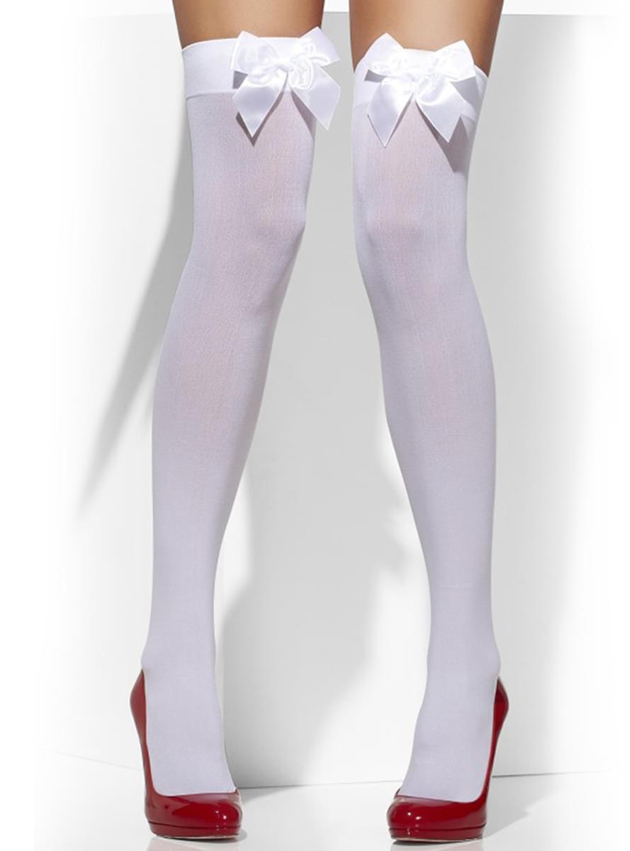 Calze bianche con laccetti bianco