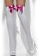 Hvite hold up tights med rosa buer
