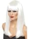 Peluca glamour blanca con flequillo