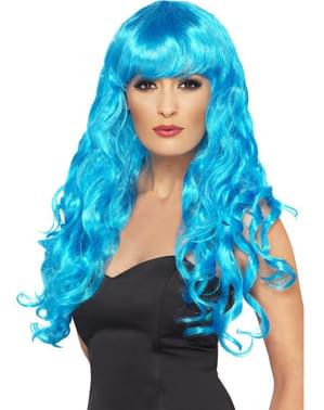 Saçak ile mavi deniz kızı peruk