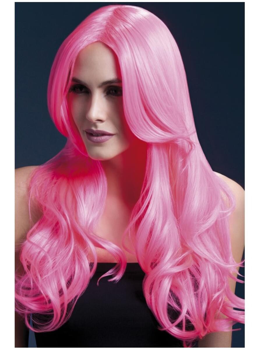 Pink neon Khloe wig