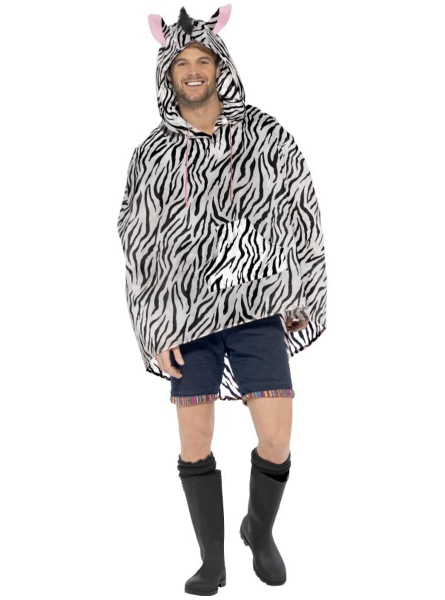 Zebra Party Poncho Regen Cape Regenmantel