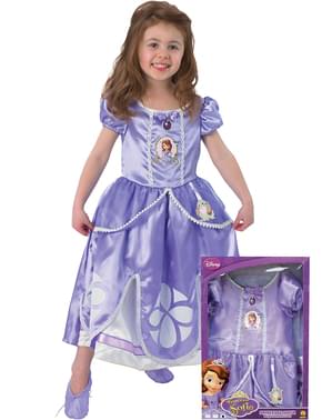 Princess Sofia costume for a girl in a box